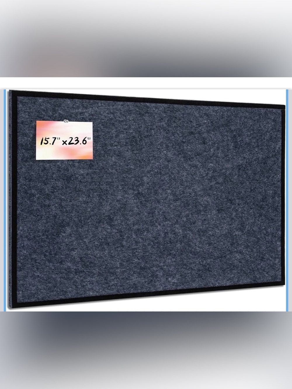 New Felt Bulletin Board 23.6 x 15.7 Inch – Black Frame, Corkboard Alternative